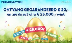 reclamefolder van een loterij op de deurmat, symbool voor de laagdrempelige toegang tot kansspelen voor minderjarigen.